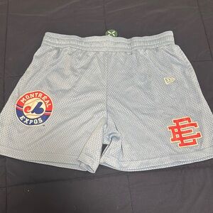 New Era Men's Blue Mesh Shorts